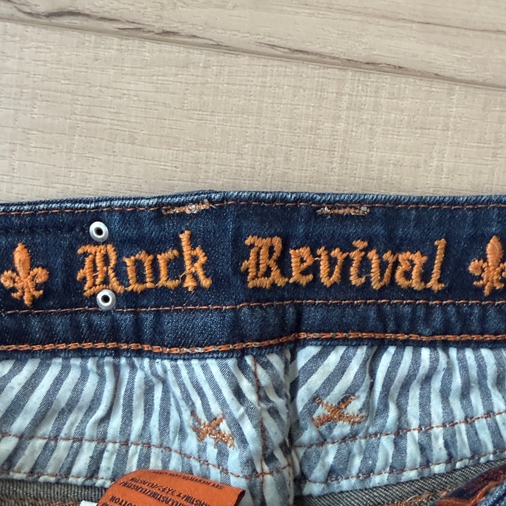 Women's Rock Revival jeans size 28 Celine boot Embellished Denim Western - Picture 6 of 16